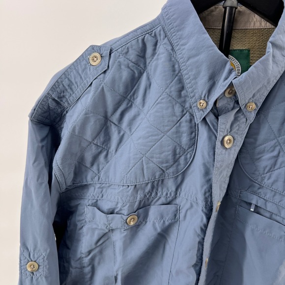 Cabelas Men Vented Hunting Shooting Shirt LT Tall Padded Quilted Shoulders Large - Picture 3 of 9